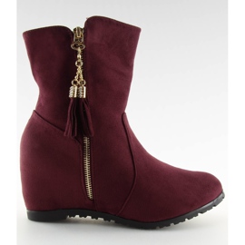 Booties på kilehælene AB02-36 Vineret rød
