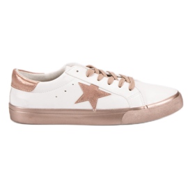 Stilfulde lave sneakers hvid gul