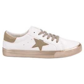 Stilfulde lave sneakers hvid gul