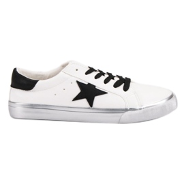 Stilfulde lave sneakers hvid sort grå
