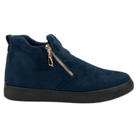 Suede Slip-On Sneakers marine blå