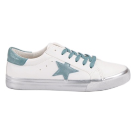 Stilfulde lave sneakers hvid blå