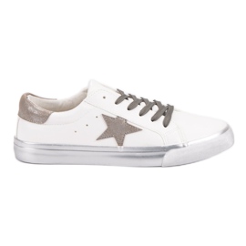 Stilfulde lave sneakers hvid flerfarvet