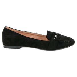 Small Swan Suede loafers med glitter sort