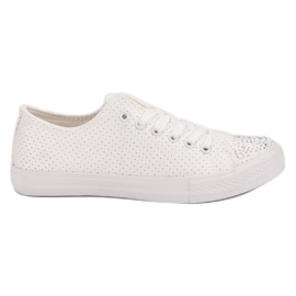 Sport Hvide sneakers med krystaller