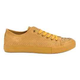 Sport Gule sneakers med krystaller