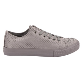 Sport Grå sneakers med krystaller