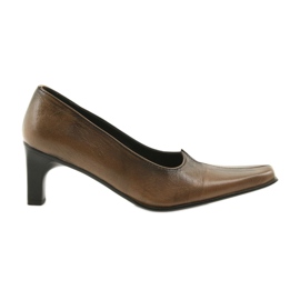 Læder pumps brun