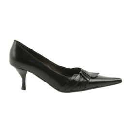 Læder pumps sort