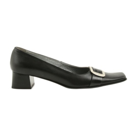 Læder pumps sort