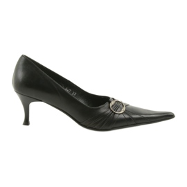 Læder pumps sort