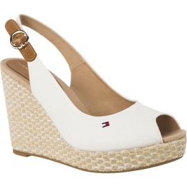 Tommy Hilfiger Ikonisk Elena Basic Sling Back 121 Whisper White hvid brun