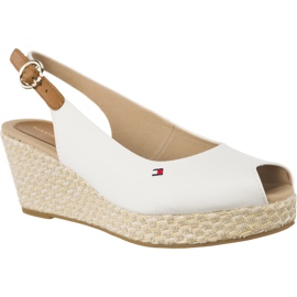Tommy Hilfiger Ikonisk Elba Basic Sling Back 121 Whisper White hvid brun