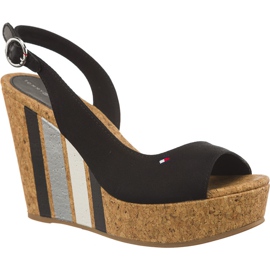 Tommy Hilfiger Wedge With Printed Stripes 990 Black sort brun