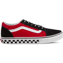 Vans Old Skool VI7 Logo Pop Sort True White flerfarvet rød