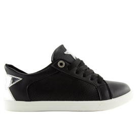 Sorte sneakers med en stjerne A6213 Sort