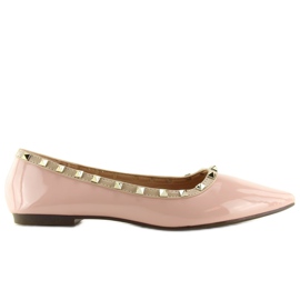 Ballerinas med pink studs 127-16 Pink lyserød