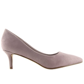 Pumps på en lav hæl lilla P-6377 Lilla violet
