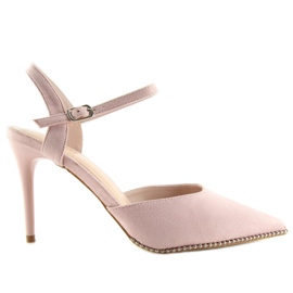 Lyserøde sandaler på en nål J1126-1 Pink