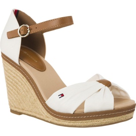 Tommy Hilfiger Ikoniske Elena Sandaler 121 Whisper White hvid brun