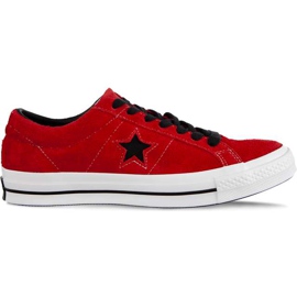 Converse En stjerne Dark Star C163246 Emalje Rød Sort Hvid