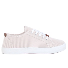 Beige stribede sneakers JX70P Beige