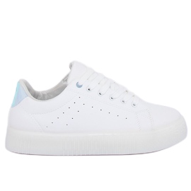 Hvid LA38P Hvide sneakers på en høj sål blå