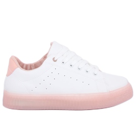 Sneakers på en høj sål hvid og pink LA38P Pink lyserød