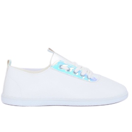 Hvide JX71P sølvfarvede sneakers med et hologram