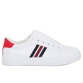 Kvinder sneakers hvid og rød BL158P Rød