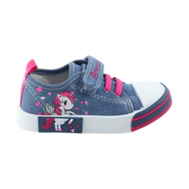 American Club blå børnesneakers med velcro 28/19 lyserød