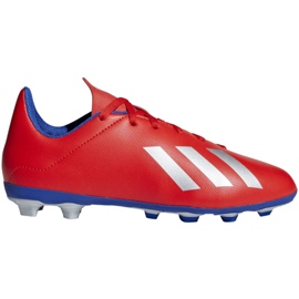 Adidas X 18.4 FxG Jr BB9379 fodboldstøvler flerfarvet appelsiner og røde