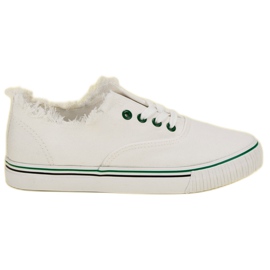 Hvide tekstil sneakers
