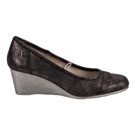 Vinceza Glitter Wedge Pumps brun