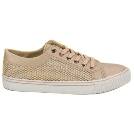 Lav sneakers med mesh brun
