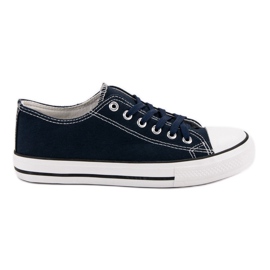J. Star Klassiske marineblå sneakers lilla