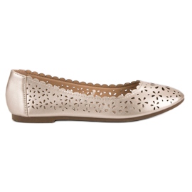 VINCEZA openwork ballerinaer gul
