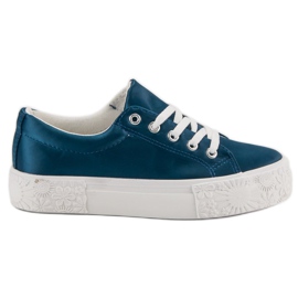 Kylie Satin sneakers på platformen blå