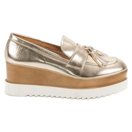 Corina Golden Wedge Loafers gylden