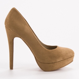 Corina Suede hæle på platformen brun