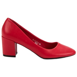 Ideal Shoes Klassiske røde pumper