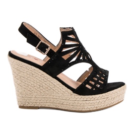 Top Shoes Sandaler med åbne kiler sort