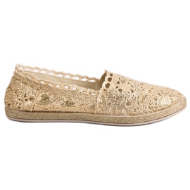 Sweet Shoes Golden Lace Espadrilles gylden