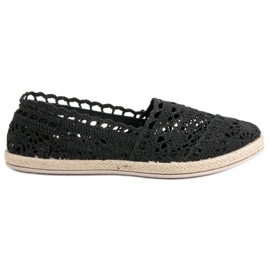 Sweet Shoes Lacy Black Espadrilles sort