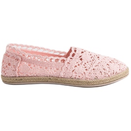 Sweet Shoes Pink Lace Espadrilles lyserød