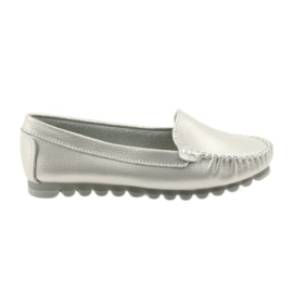 Sølv læder loafers Filippo 130 grå