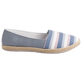 Sweet Shoes Stribede Slipons grå flerfarvet