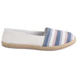 Sweet Shoes Stribede Slipons hvid blå flerfarvet