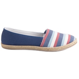 Sweet Shoes Stribede Slipons blå