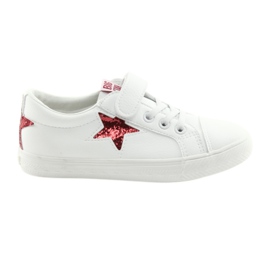 Big Star Velcro sneakers star 374102 hvid rød